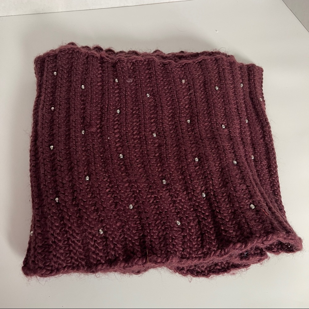 Purple Knit Infinity Scarf